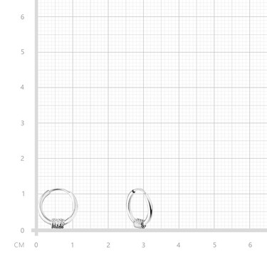 Серебряные серьги Кольца / Конго / Круглые для пирсинга с элементами 