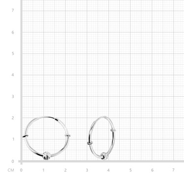Серебряные классические гладкие серьги Кольца / Конго / Круглые с подвижным шариком, родий, 2 см