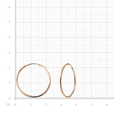 Серебряные классические гладкие серьги Кольца / Конго / Круглые, покрытие позолота, диаметр 2,5 см