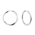 Серебряные классические гладкие серьги Кольца / Конго / Круглые / Хаггисы, диаметр 1,5 см Серьги,Серьги Хаггис,Серебро,с вставкой Без вставок,с замком Кольцо,Конго,РОССИЯ