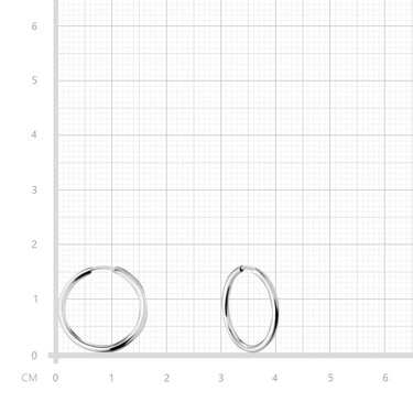 Серебряные классические гладкие серьги Кольца / Конго / Круглые / Хаггисы, диаметр 1,5 см