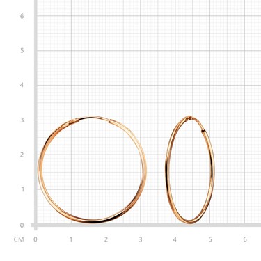 Серебряные классические гладкие серьги Кольца / Конго / Круглые, покрытие позолота, диаметр 3 см