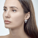 Серебряные серьги  Серьги,Серебро,с вставкой Без вставок,с замком Английский,РОССИЯ