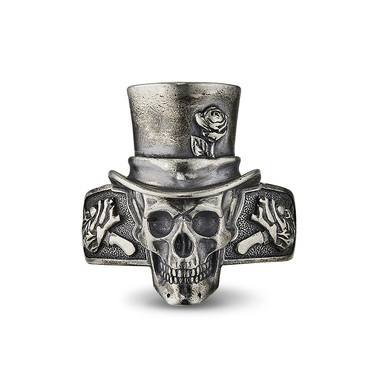 Серебряное мужское кольцо с черепом 