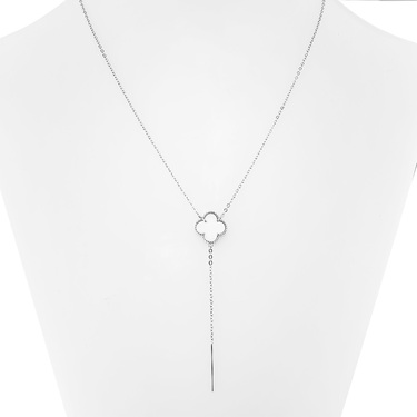 Серебряное утонченное женское колье 