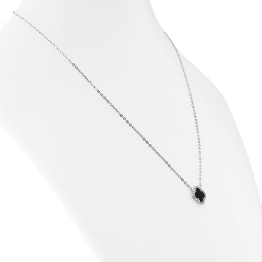 Серебряное женское колье с подвеской 