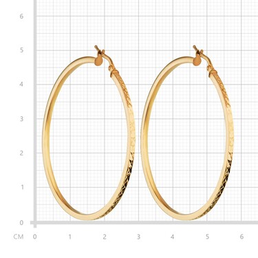 Серебряные серьги Конго с алмазной гранью, диаметр 5,5 см, в позолоте