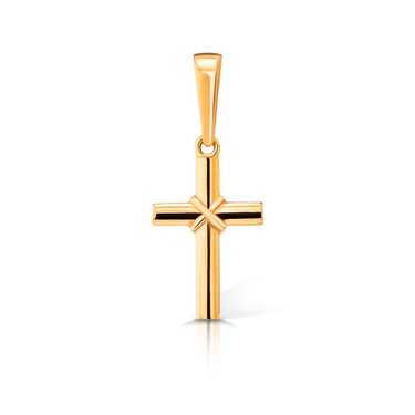 Серебряная подвеска Католический Крест, позолота
