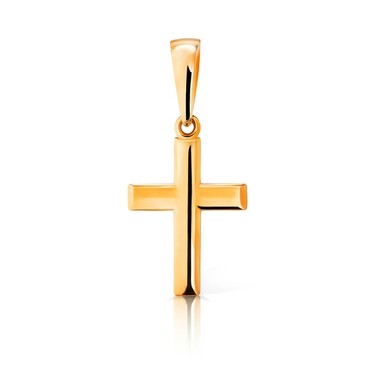 Серебряная подвеска Католический Крест, позолота