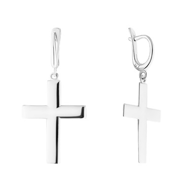 Серебряные длинные серьги с подвесками 