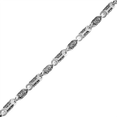 Серебряная мужская литая круглая цепь, оксидирование, ширина 4,2 мм