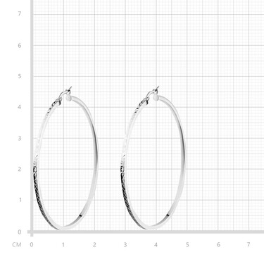Серебряные серьги Конго с алмазной гранью, диаметр 4,5 см, в родии