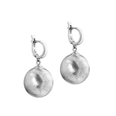 Серебряные серьги с матированными подвесками 