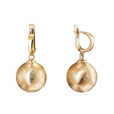 Серебряные серьги с матированными подвесками 