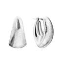 Серебряные серьги с матированием, покрытие родий Серьги,Серебро,с вставкой Без вставок,с замком Скоба,ИТАЛИЯ