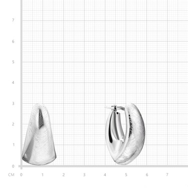 Серебряные серьги с матированием, покрытие родий