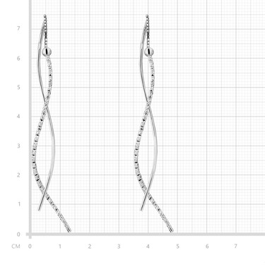 Серебряные длинные серьги-протяжки 