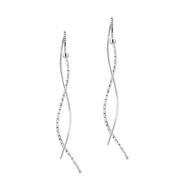 Серебряные длинные серьги-протяжки 