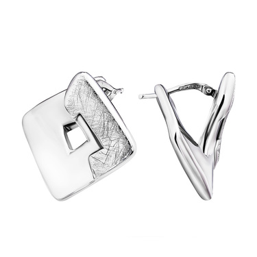 Серебряные объемные серьги 