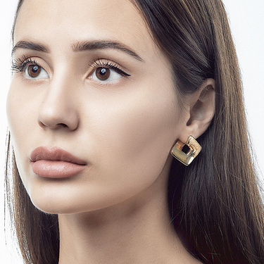 Серебряные объемные серьги 