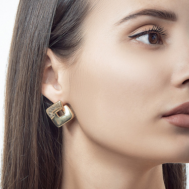 Серебряные объемные серьги 