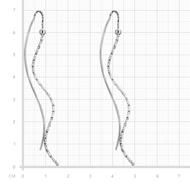 Серебряные длинные серьги-протяжки 