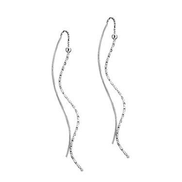 Серебряные длинные серьги-протяжки 