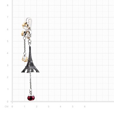 Серебряная моно серьга 