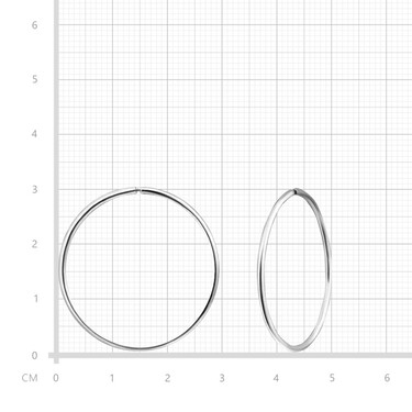 Серебряные классические гладкие серьги Кольца / Конго / Круглые, диаметр 3 см, родирование