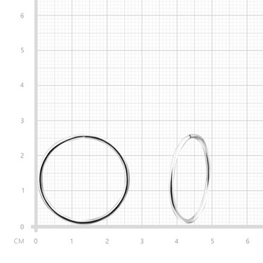 Серебряные классические гладкие серьги Кольца / Конго / Круглые, диаметр 2,5 см, родирование