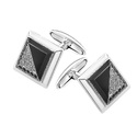 Запонки,Серебро,с вставкой Белая,Черная цвета