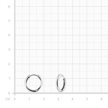 Серебряные серьги Кольца / Конго / Круглые / Хаггисы, в родии, диаметр 1,3 см