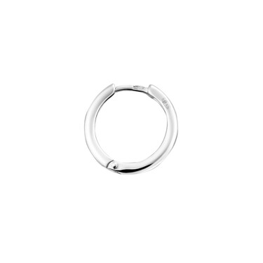 Серебряная моно серьга Кольцо / Конго / Круглые / Хаггис, в родии, диаметр 1,5 см