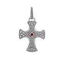 Крест,Подвеска,Оберег,Серебро,с вставкой Гранат Красная цвета,РОССИЯ