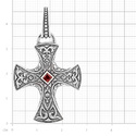 Крест,Подвеска,Оберег,Серебро,с вставкой Гранат Красная цвета,РОССИЯ