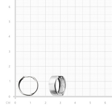 Серебряные серьги Кольца / Конго / Круглые / Хаггисы, широкие, диаметр 1,4 см, в родии
