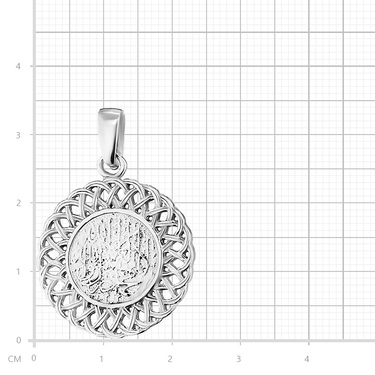 Серебряная подвеска мусульманская, родий