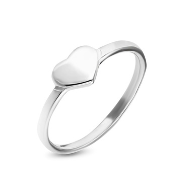 Серебряное кольцо Фаланговое / Сердце, родирование
