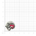 Серебряная брошь  Брошь,Серебро,с вставкой Эмаль Красная цвета,с замком Булавка с фиксатором,РОССИЯ