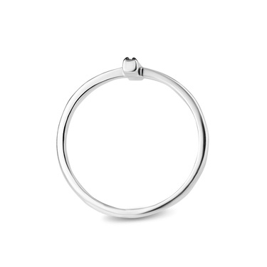 Серебряное кольцо Фаланговое / Крест / Дорожка из черных камней фианитов, родирование