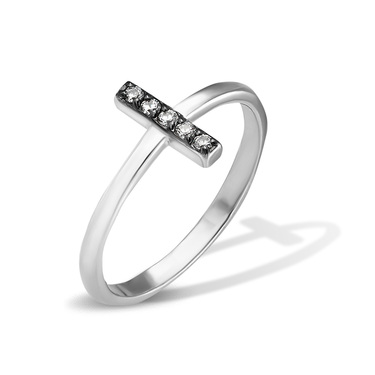 Серебряное фаланговое кольцо с белыми фианитами