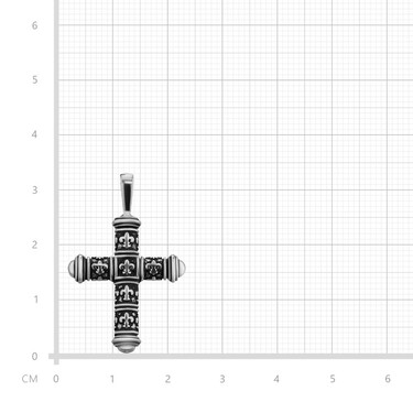 Серебряный мужской крест без распятия, с черной эмалью, родирование