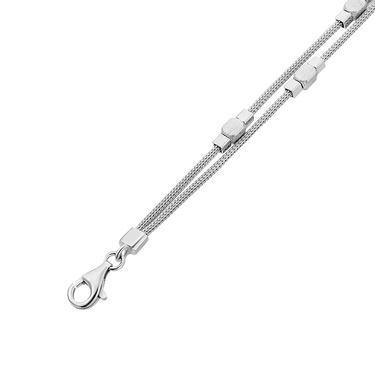 Серебряный женский браслет со вставками 