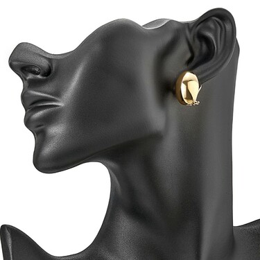 Серебряные овальные серьги, покрытие позолота