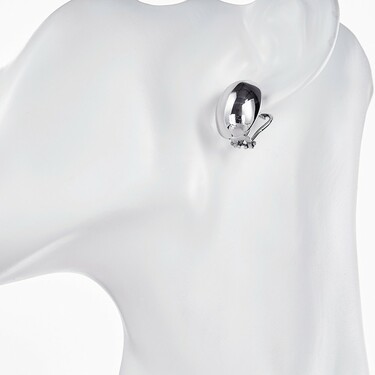 Серебряные овальные серьги, покрытие родием