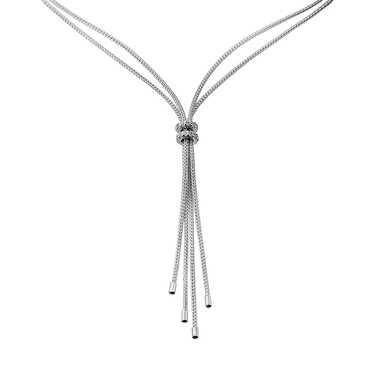 Серебряное женское колье с кисточкой, покрытие родием