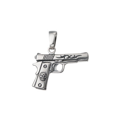 Серебряная подвеска "Пистолет Beretta", чернение