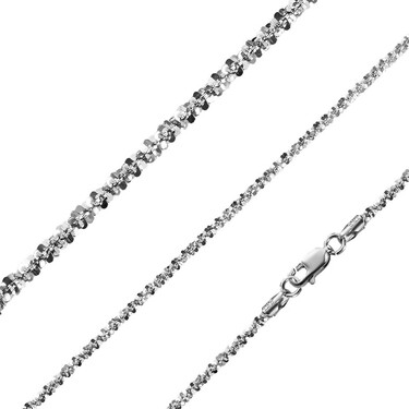 Женская серебряная цепочка, плетение Рок, ширина 2,2 мм, родирование