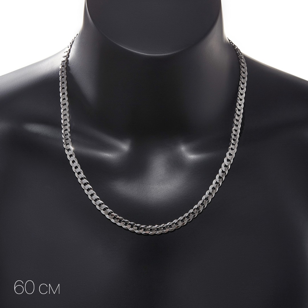 Цепочка на шею,Серебро,с замком Карабинный,ИТАЛИЯ