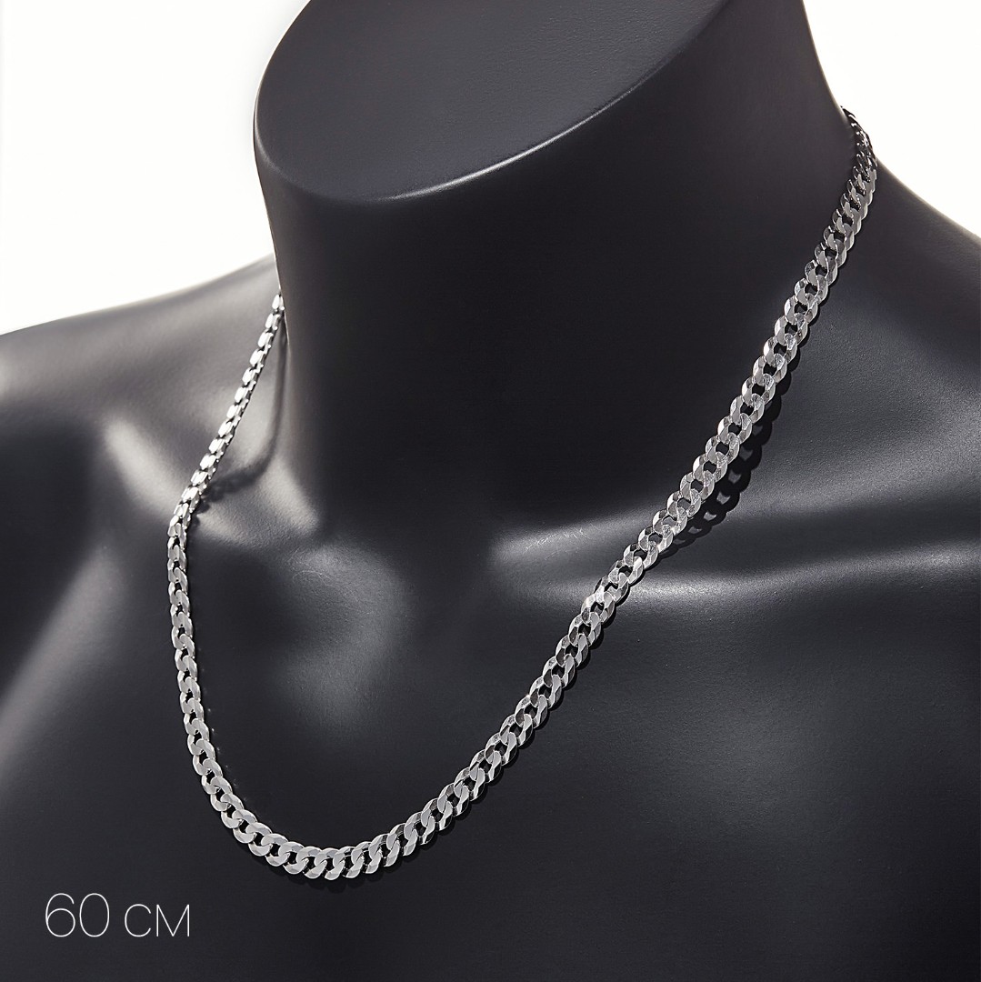 Цепочка на шею,Серебро,с замком Карабинный,ИТАЛИЯ